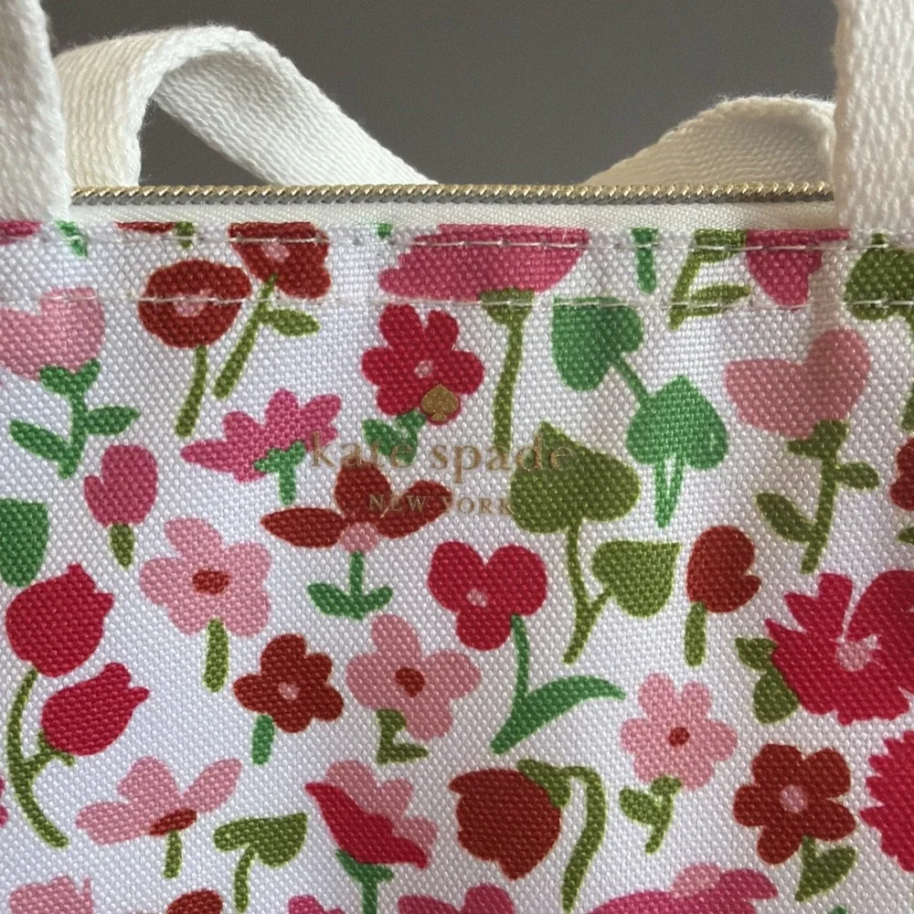 Kate Spade Floral Insulated Lunch Bag- Pink/Red Green New with Tags
